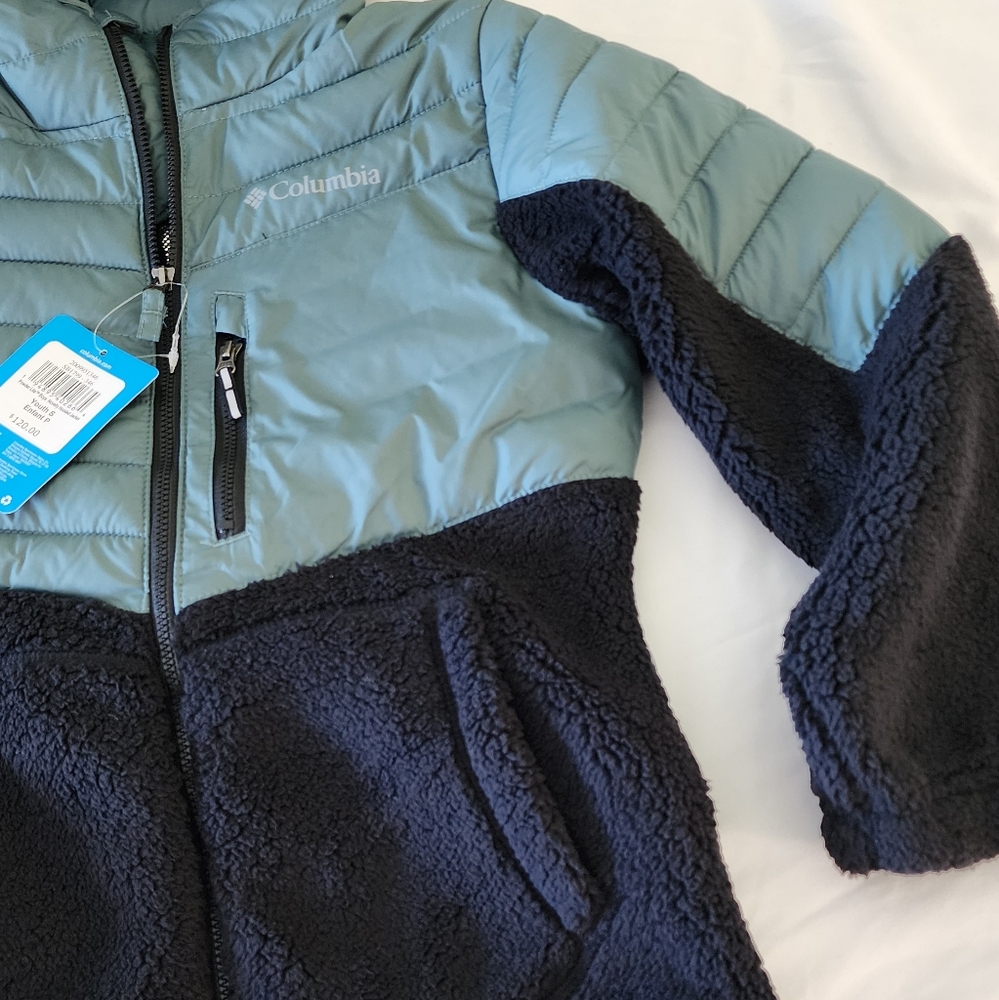 Columbia Boys' Powder Lite Novelty Hooded Jacket- Size S(NWT) - Picture 2 of 6